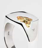 Tom Wood sterling silver and tourmaline mined signet ring (British brand)