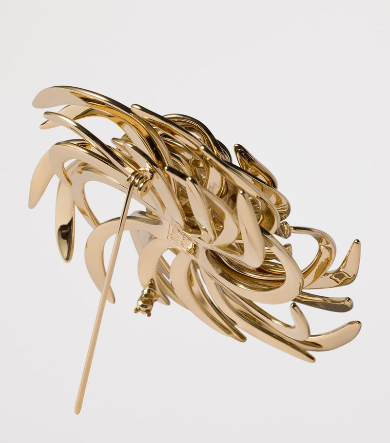 Miu Miu gold-tone floral brooch 100% brass - British product