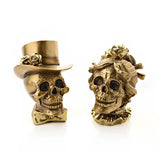 Goldfarbene Totenkopf-Harzfigur Hocus Pocus Thema, UK-Version
