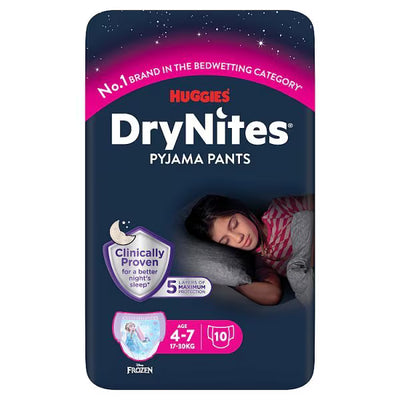 Superdrug Huggies DryNites Culottes Pyjama Fille Motif La Reine des Neiges 4-7 ans x 10 - Acheter en ligne sur McGrocer