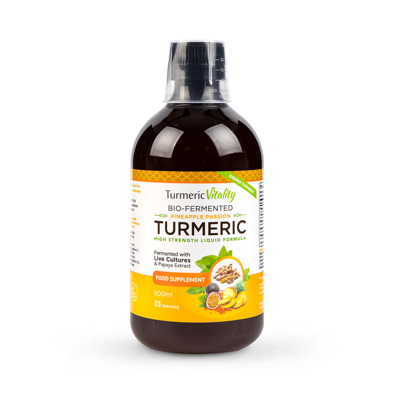 Bio-Fermented Turmeric Liquid Pineapple Passion Flavour 500ml (British brand)