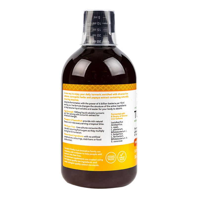 Bio-Fermented Turmeric Liquid Pineapple Passion Flavour 500ml (British brand)