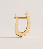 Azlee large yellow gold Escalier hoop earrings, imported from the UK