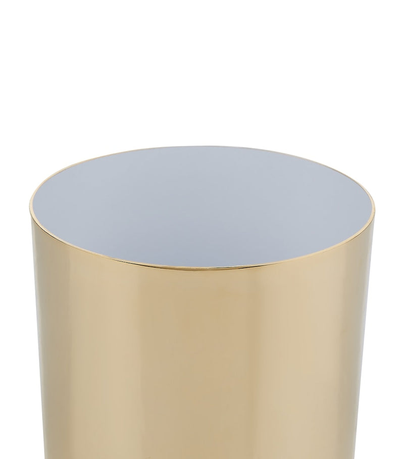 Zodiac mini cylinder bathroom bin with chrome-plated brass and swivel lid (British brand)