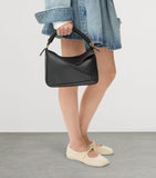 LOEWE small leather woven top-handle bag, UK version