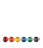 Le Creuset stoneware rainbow mugs set of 6, UK version