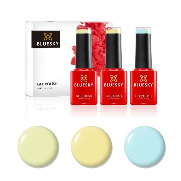 Bluesky mini gel polish trio set pastel shades 5ml (British brand)