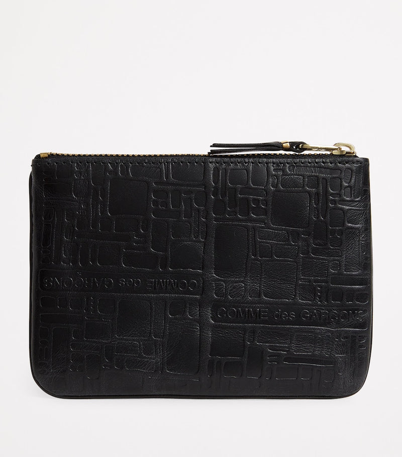 Comme Des Garçons leather embossed zipped pouch - British product