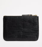 Comme Des Garçons leather embossed zipped pouch - British product