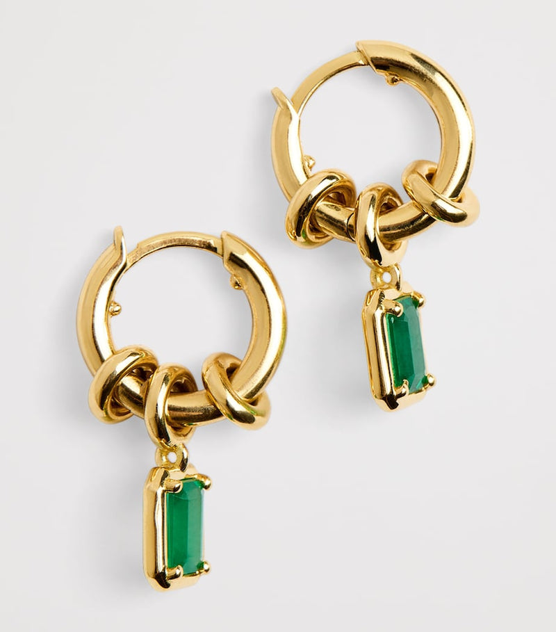 Spinelli Kilcollin Zahra hoop earrings yellow gold emerald drop, UK version
