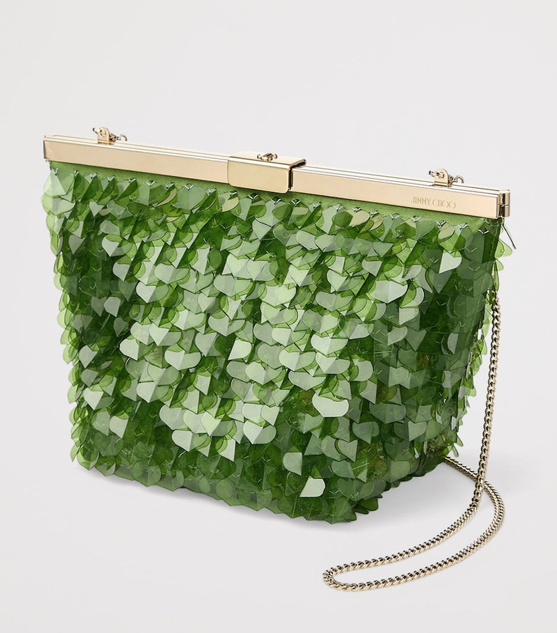 Jimmy Choo heart paillette clutch bag (British brand)