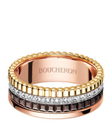 Harrods Boucheron Quatre Classique Small Mixed Gold and Diamond Ring- Buy online at McGrocer