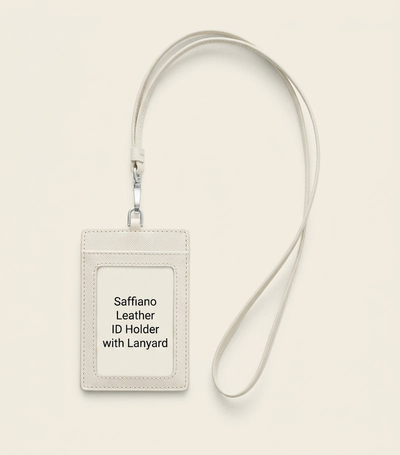 Prada Saffiano leather badge holder in blush - British product