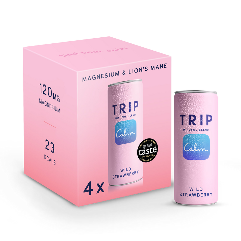 Trip wild strawberry magnesium drink 250ml 4-pack, imported from the UK