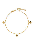 Monica Vinader gold vermeil chain bracelet with textured discs, imported from the UK