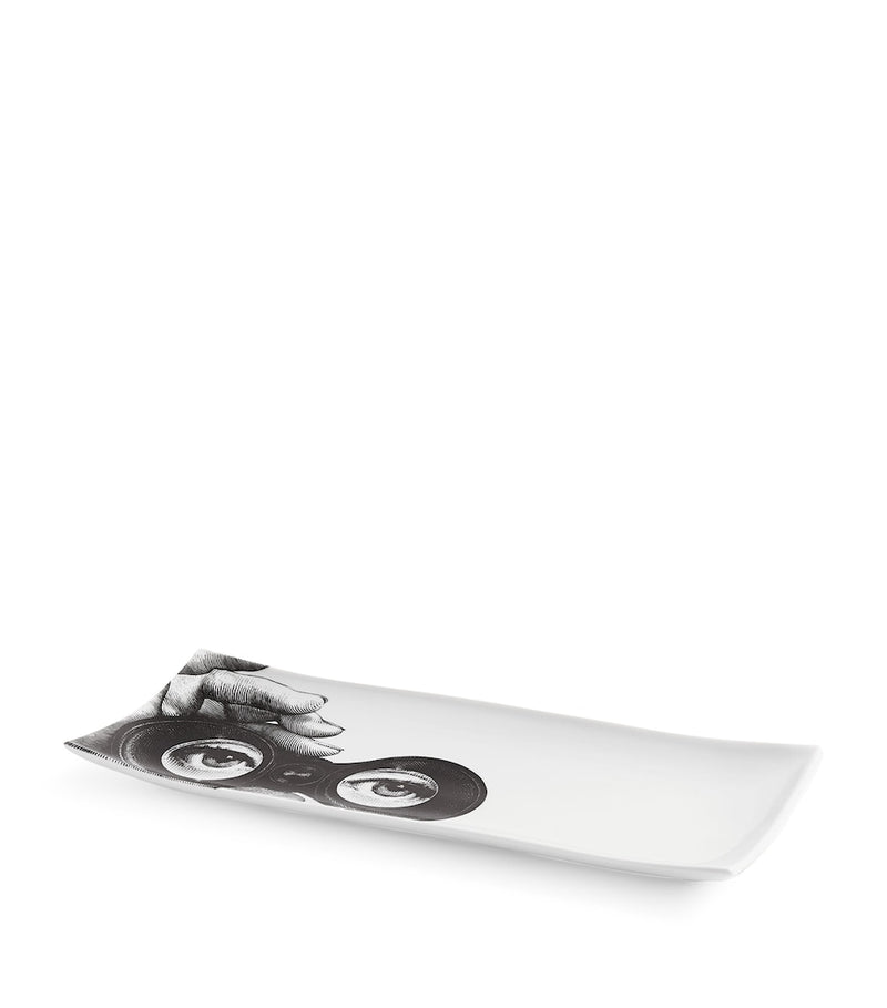Fornasetti Occhi rectangular porcelain tray 38cm x 14cm - British product