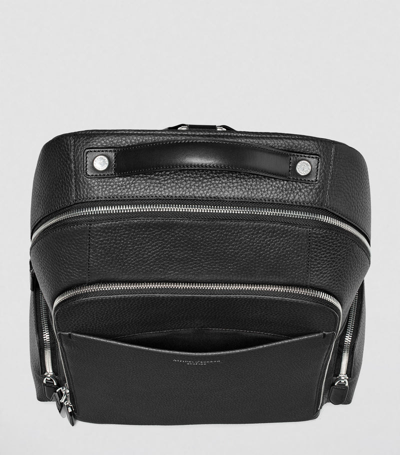 Aspinal London Pebble Leather Reporter Backpack, imported from the UK