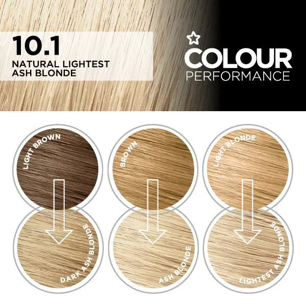 Superdrug Colour Performance permanent hair dye 10.1 ash blonde (British brand)