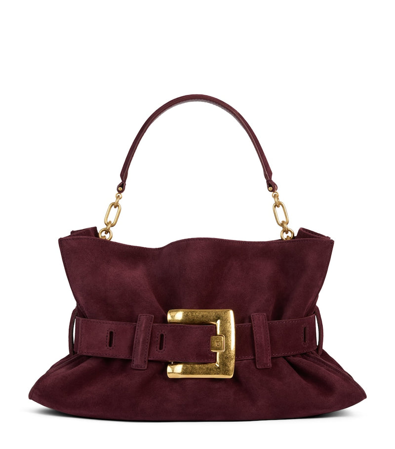 Balmain suede Anthem shoulder bag medium - British product