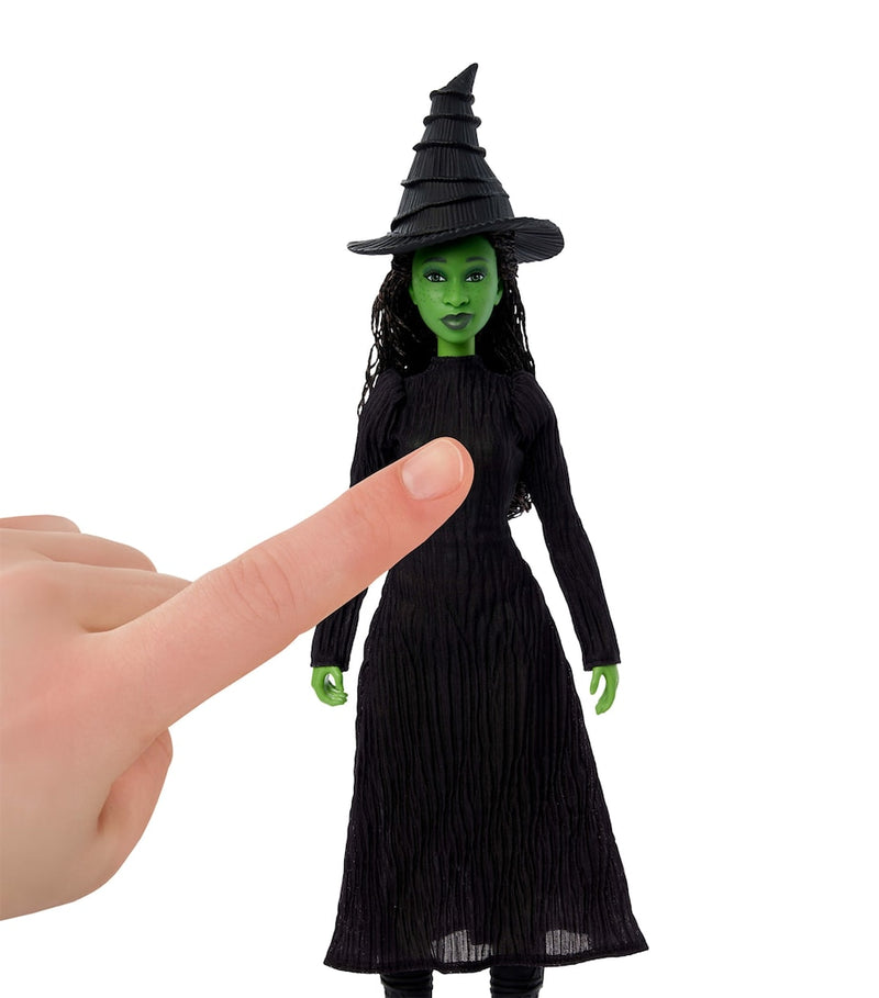 Mattel singing Elphaba doll with detachable accessories, approximately 32cm tall (British brand)