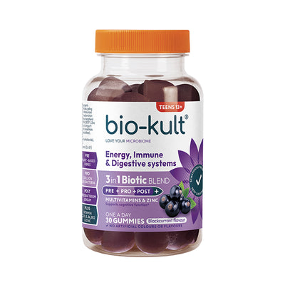 Bio-Kult 3-i-1 Biotic Blend Multivitamin Tenåring Solbær Gummier 30 stk