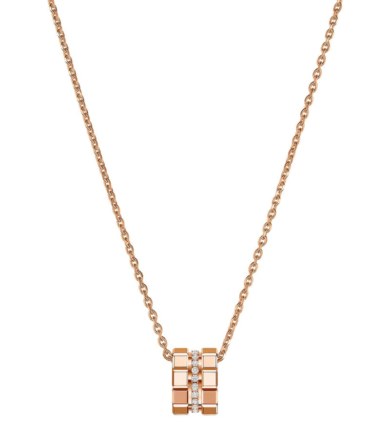 Chopard rose gold and diamond Ice Cube necklace (British brand)