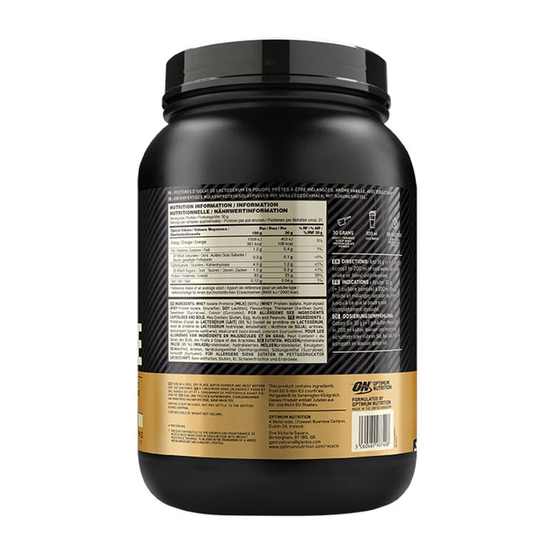 Optimum Nutrition vanilla whey isolate 930g - British product