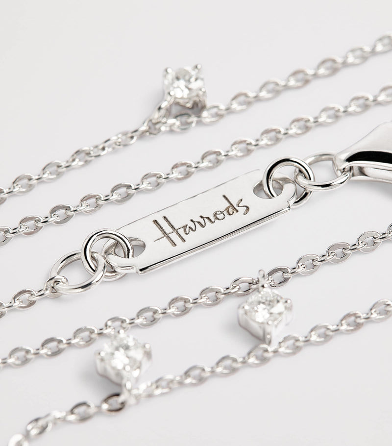 Harrods white gold diamond necklace 0.30ct - British product