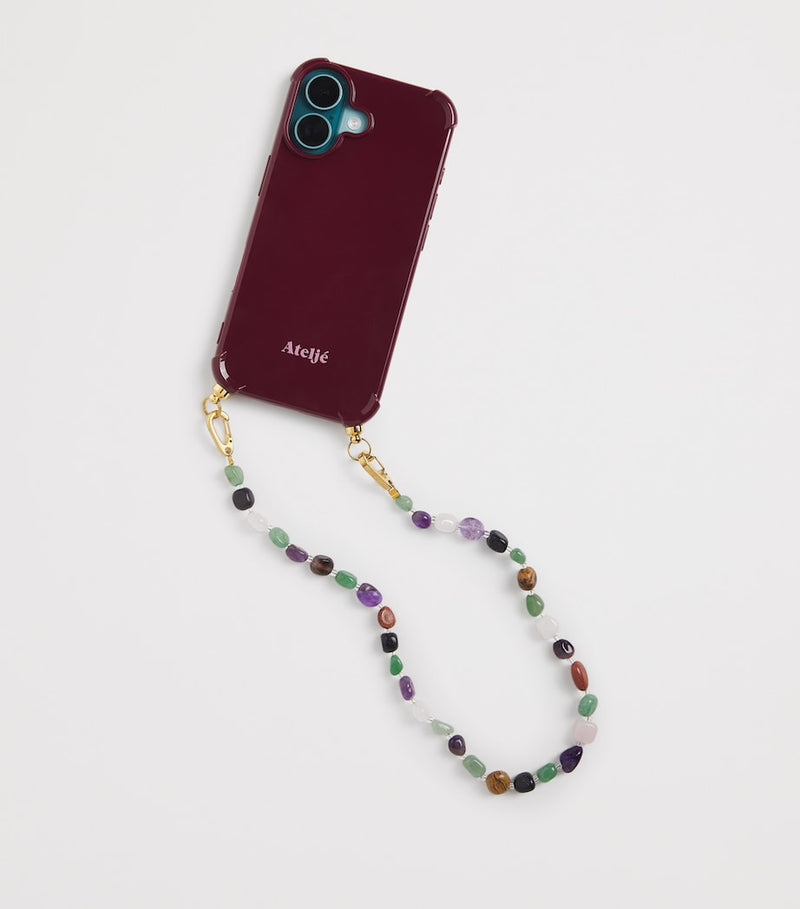 ATELJE beaded crystal clear phone cord 42.5cm - British product
