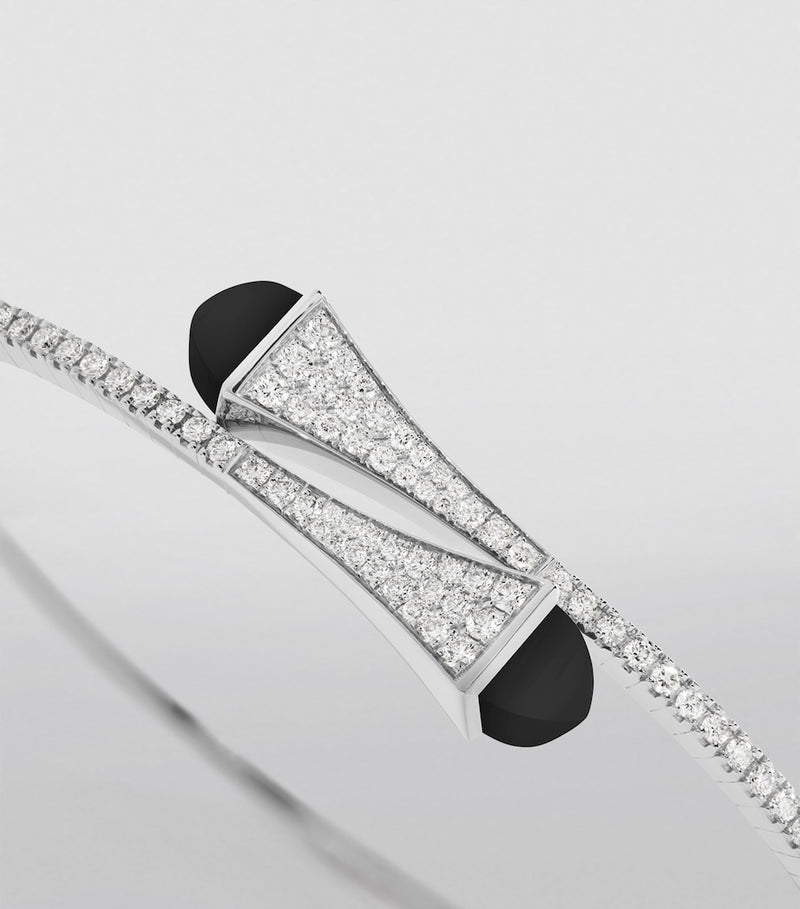 Marli New York Cleo bracelet white gold diamond black onyx, UK version