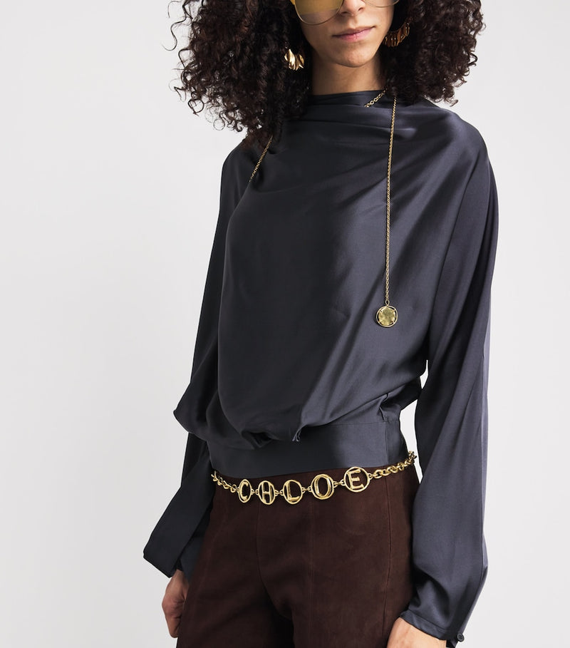 Chloé Script gold-tone brass belt - British product