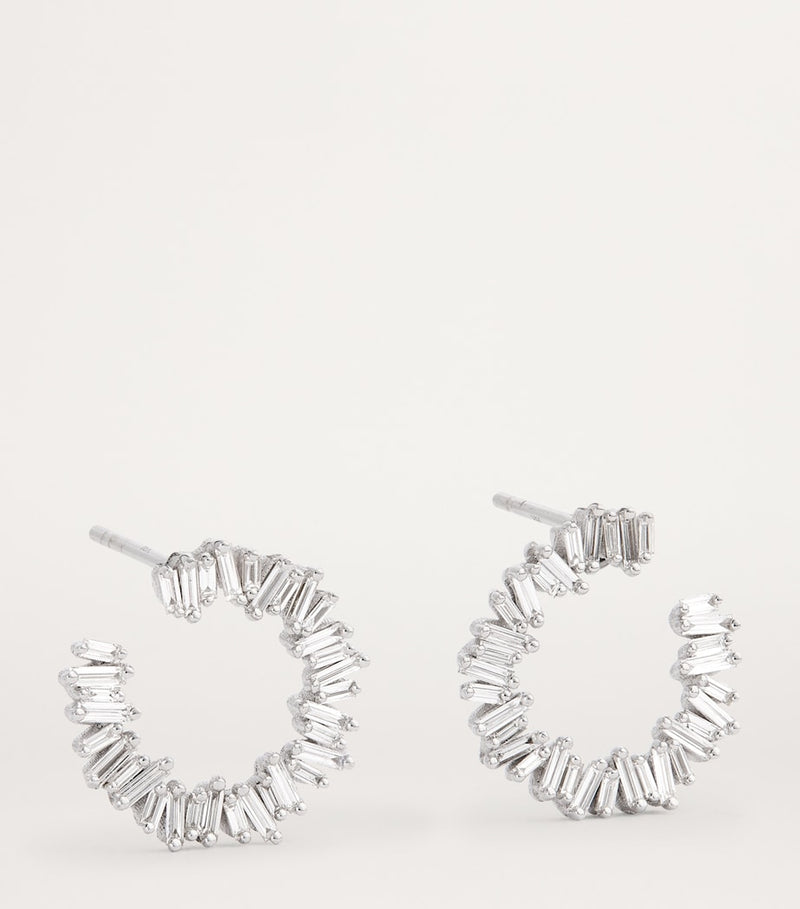 Suzanne Kalan white gold diamond mini hoops - British product