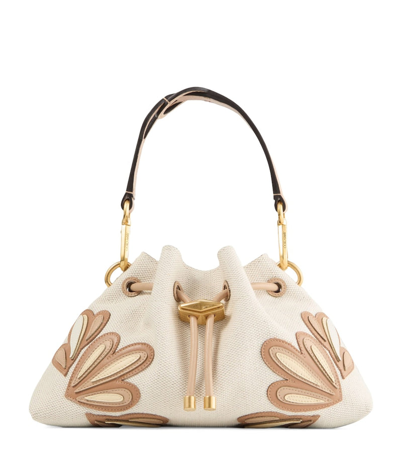 Jimmy Choo small cinch calfskin shoulder bag, imported from the UK
