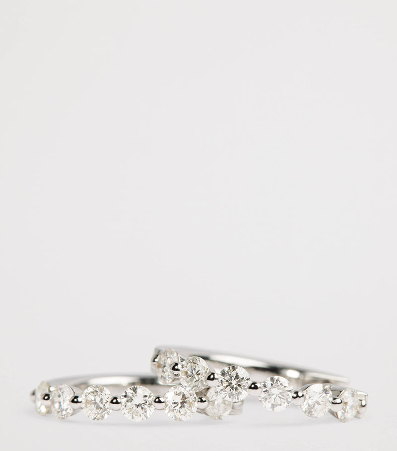 Harrods white gold diamond hoop earrings 0.50ctw, UK version