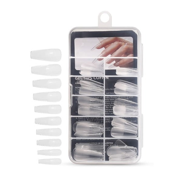 Bluesky soft gel tips coffin shape 100 pack (British brand)