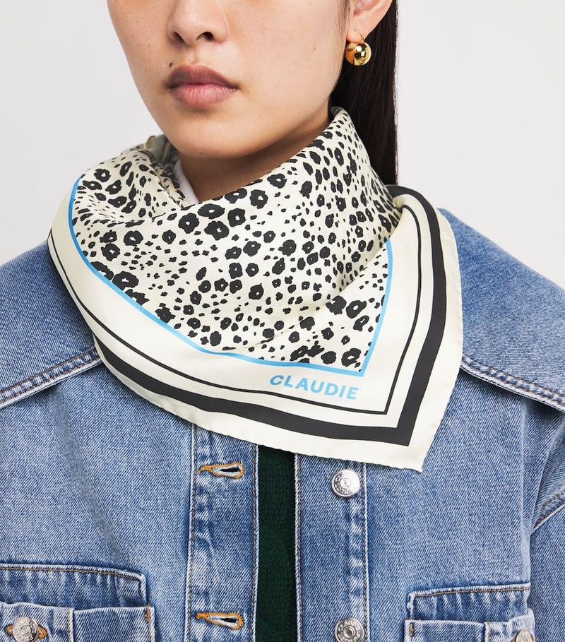 Claudie Pierlot printed silk square scarf 65cm, imported from the UK