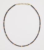 Nialaya gold-plated tiger eye and onyx beaded bracelet, UK version