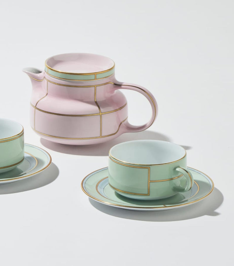 GINORI 1735 Verde teacup and saucer set of 2 - British product