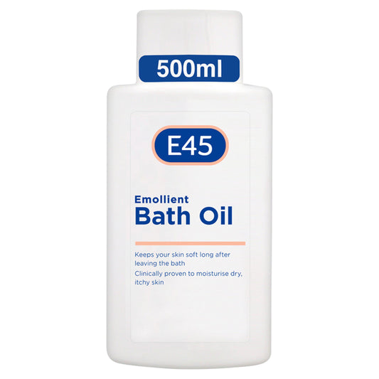 E45 Emollient Bath Oil to Moisturise Dry, Itchy Skin on Body & Hands 500ml body cream & moisturisers Sainsburys   
