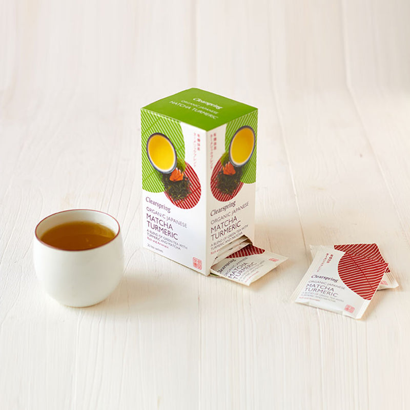 Clearspring Matcha Turmeric Tea Organic 20 Tea Bags - British product