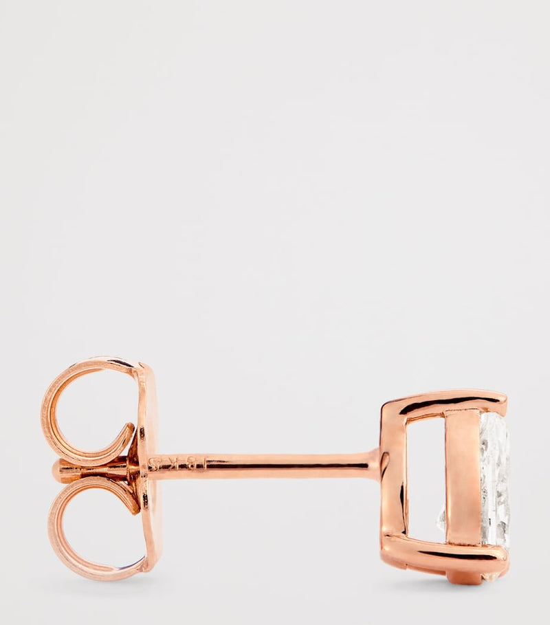 Harrods rose gold pear diamond stud earrings 0.50ct, imported from the UK