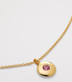 Monica Vinader March birthstone necklace pink tourmaline gold vermeil - British product