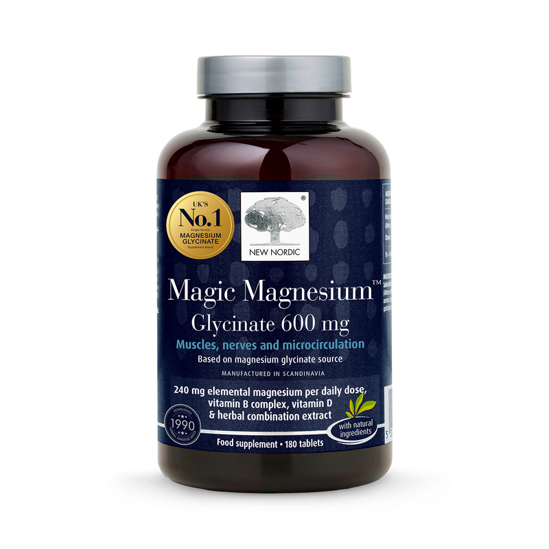 New Nordic Magic Magnesium Glycinate 600mg tablets - British product