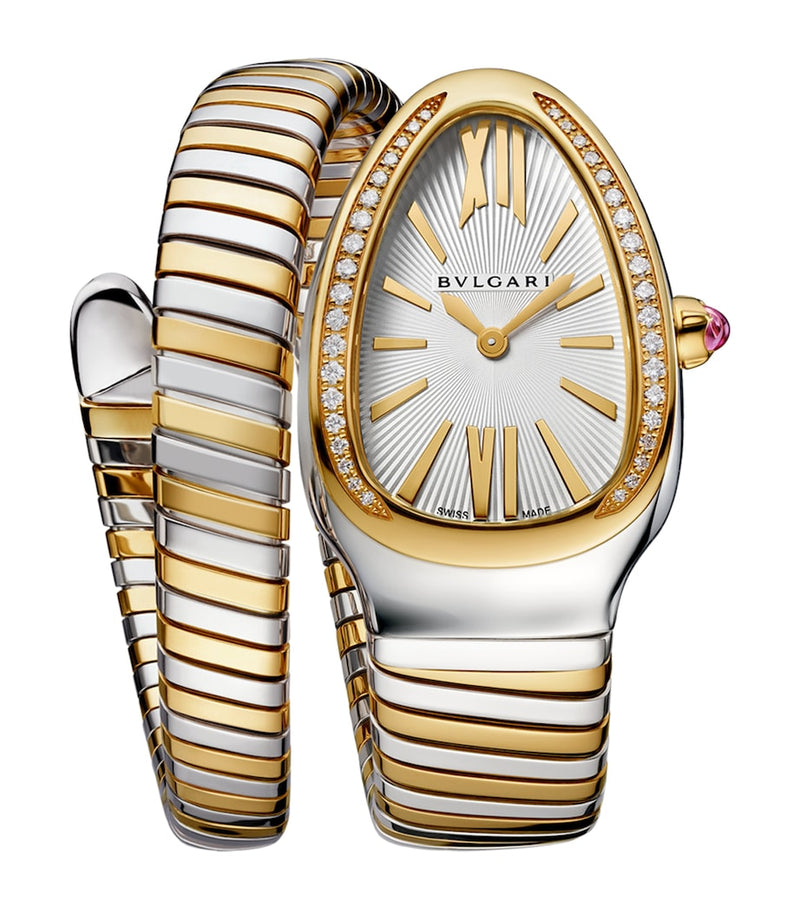 Bvlgari Serpenti Tubogas watch stainless steel yellow gold 35mm, imported from the UK