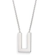 Harrods Tom Wood Rhodium-Plated Sterling Silver Square Pendant Necklace- Buy online at McGrocer
