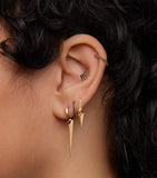 Maria Tash rose gold faceted triple spike hoop earring 9.5mm, UK version