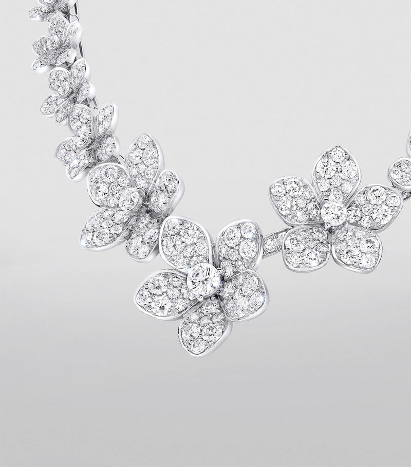 Graff Wild Flower white gold diamond necklace, imported from the UK