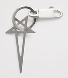 Rick Owens Pentagram keyring brushed palladium, UK version