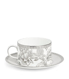 Wedgwood Silver Tonquin teacup and saucer (British brand)
