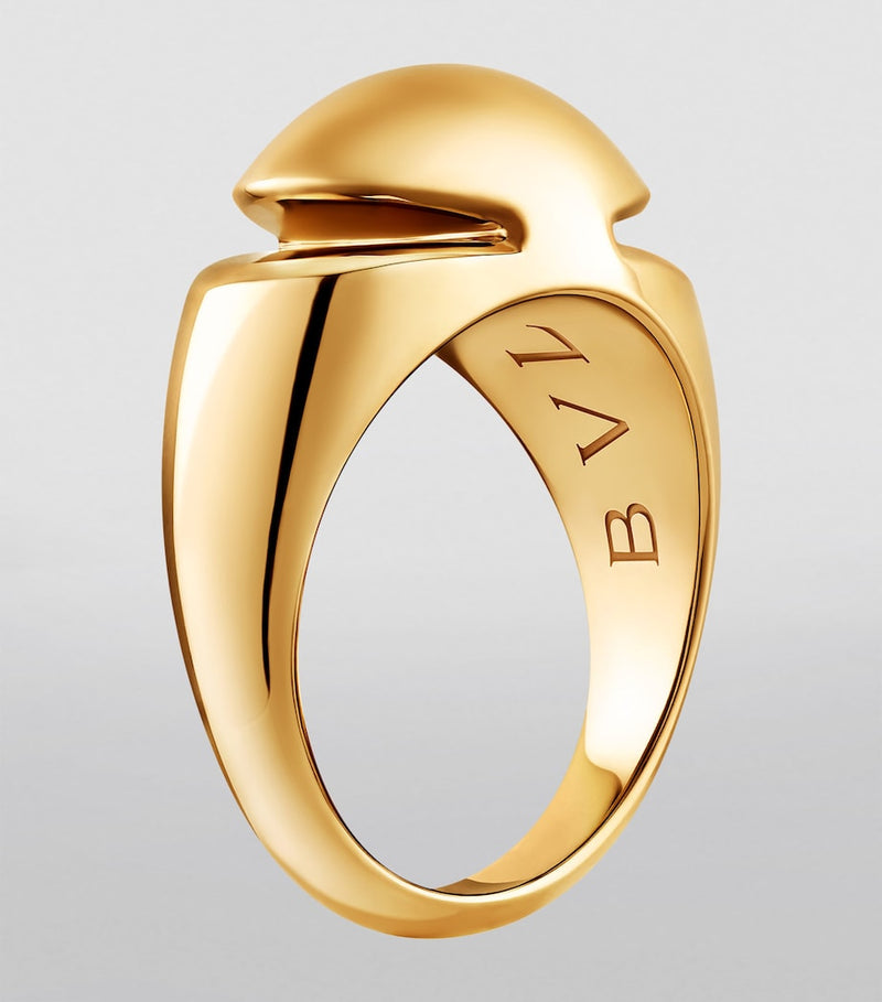 Bvlgari Yellow Gold Cabochon Ring, UK version